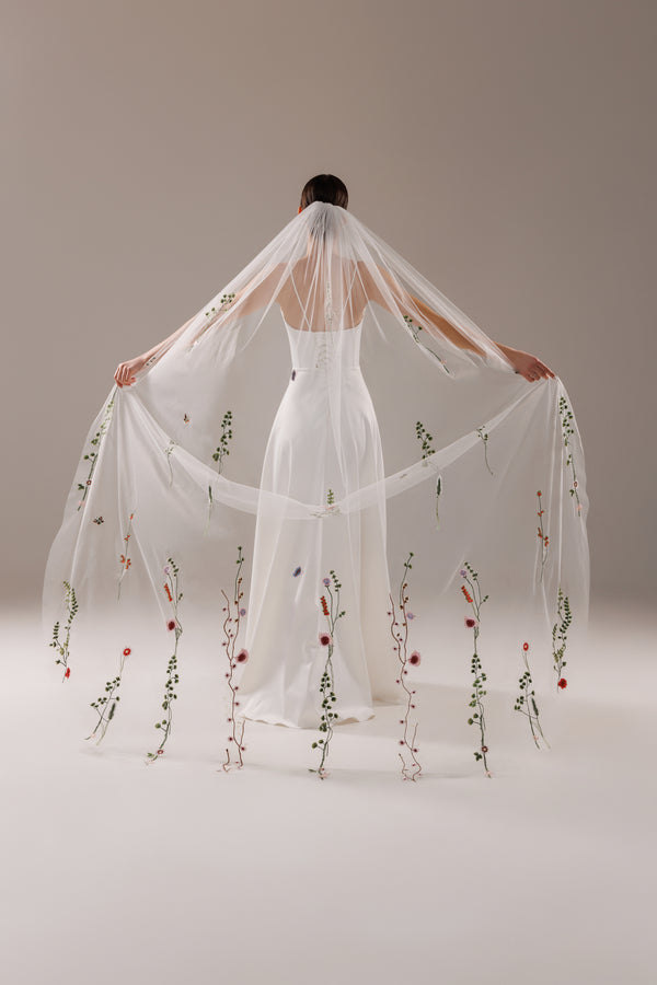 One layered lace ornament veil ZKV2/V-2554