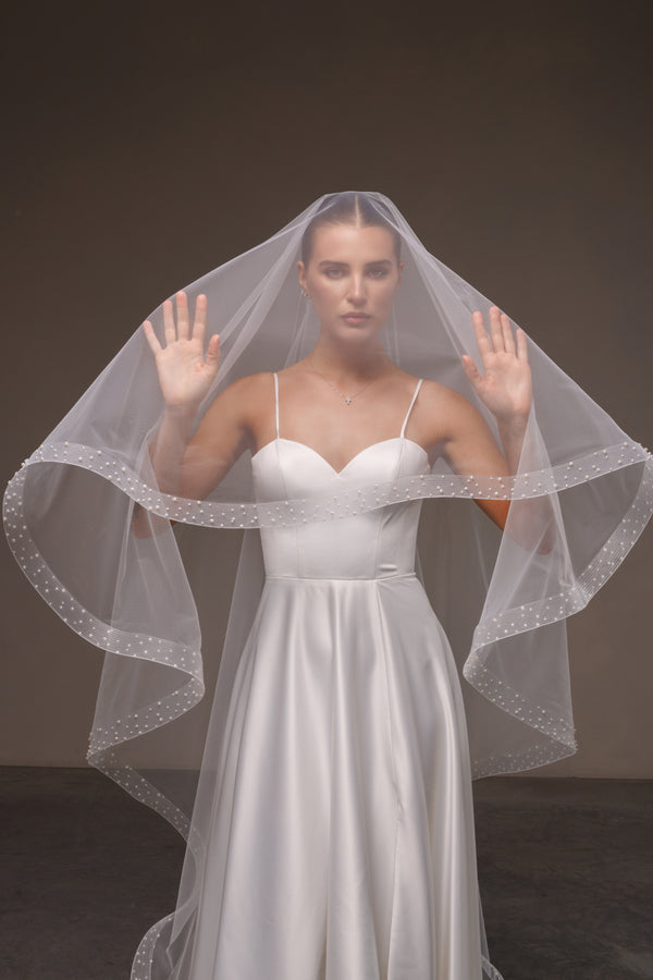 Horsehair Beaded Wedding Veil, HBPV/V-2533