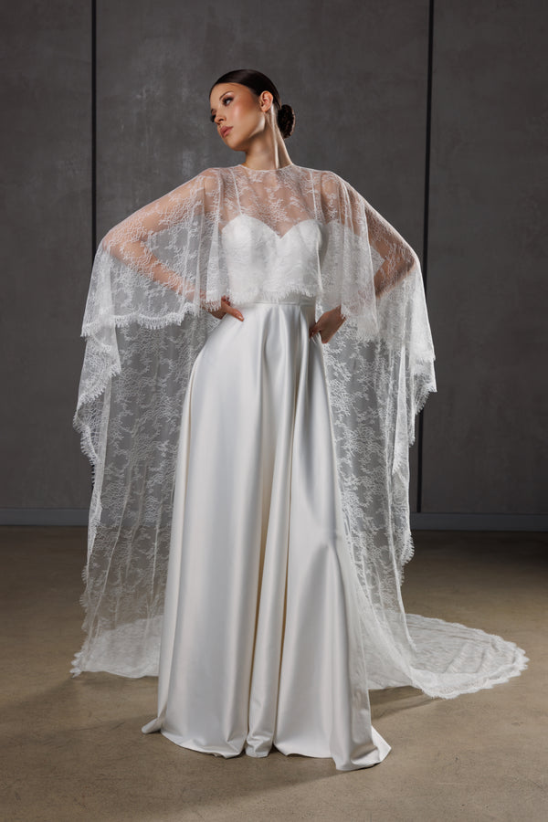 Luxurious Chiffon Transparent Wedding Cape CPVL/CP-002