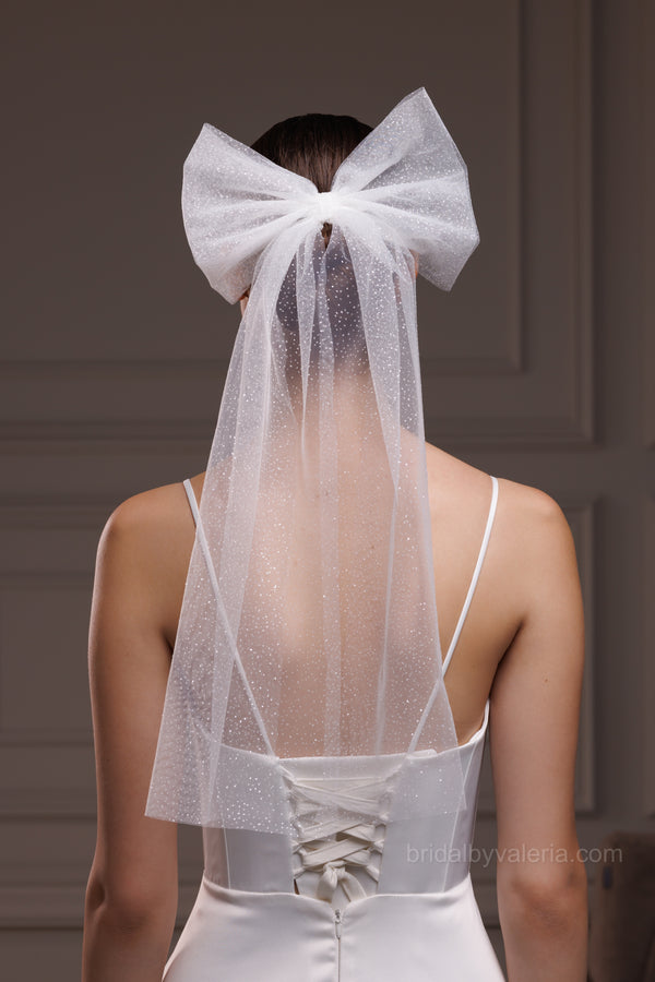 Bachelorette Party Glitter Veil Bow, BACHGLBOW